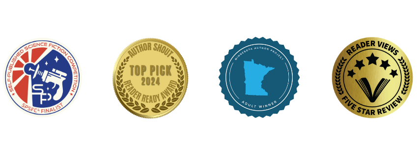 Awards and honors for On Impulse, including Minnesota Author Project Winner, Author Shout Top Pick, SPSFC Finalist, and Reader Views Five-Star Review.