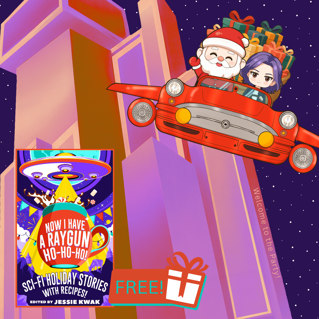 Now I Have a Raygun, Ho-Ho-Ho! Cover with Santa and Reliance in a flying car