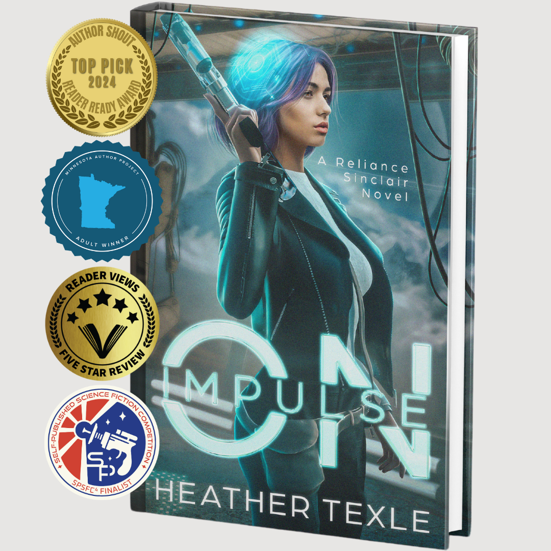 On Impulse (Reliance Sinclair, #1). Medallions for winning Author Shout Top Pick 2024, Minnesota India Author Project 2023, Reader Views 5 Star Review, and SPSFC 4 Finalist
